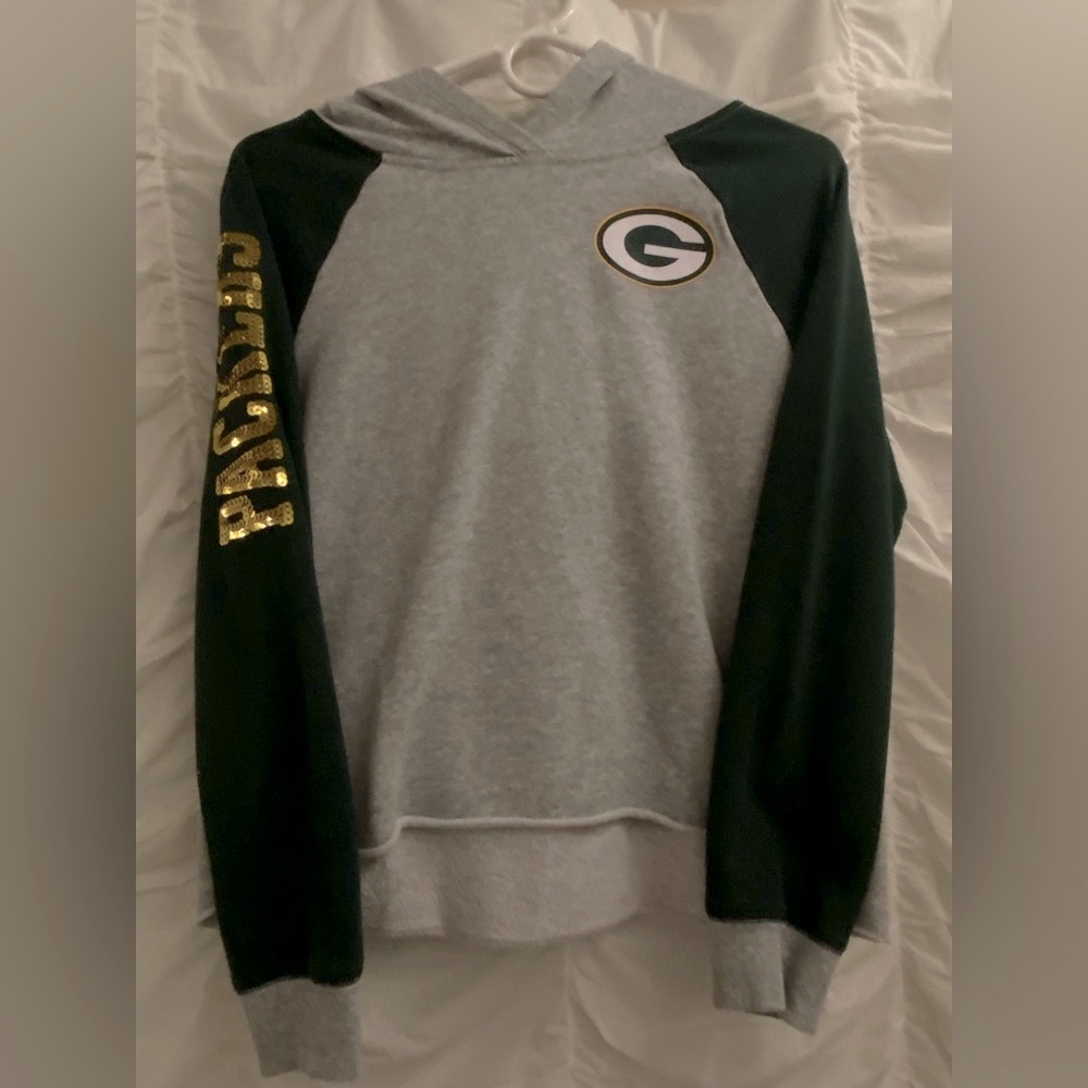 NFL packers cropped hoodie girls size 14/16